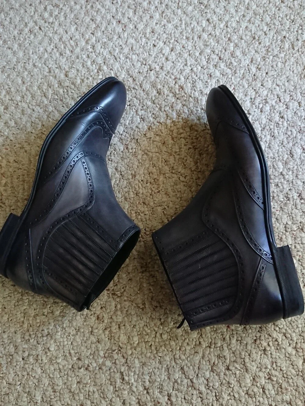Dolce & Gabbana polished ankle boots in dark gray size 9-9.5